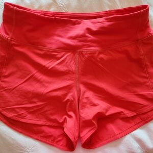 Lululemon Athletica Bright Red Athletic Shorts